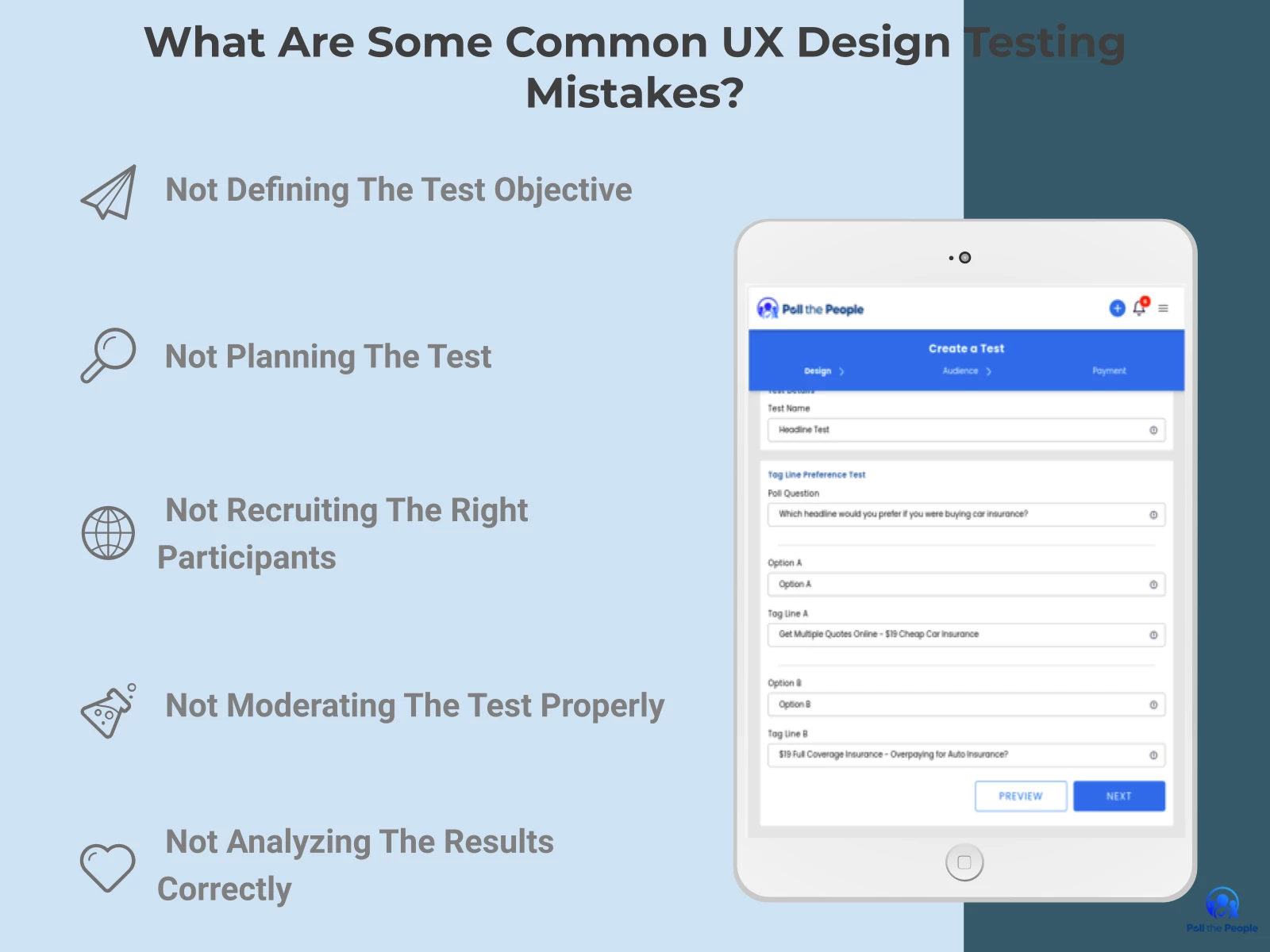 INFOGRAPHIC: What are some common UX design testing mistakes? - Poll the People